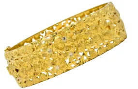 Milor 18 Karat Gold Hinged Bangle Bracelet